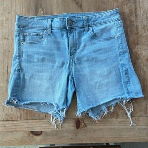 American Eagle Outfitters Light Blue Distressed Denim Shorts